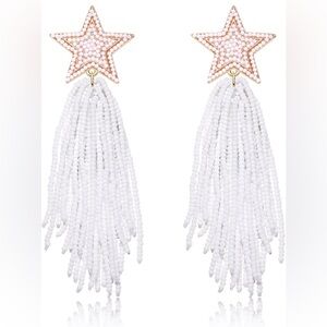 Star Beaded Tassel Earrings